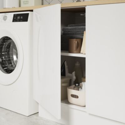 Caisson bas de cuisine Caraway GoodHome blanc H. 72 cm x L. 50 cm