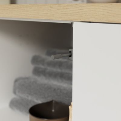 Caisson bas de cuisine Caraway GoodHome blanc H. 72 cm x L. 50 cm