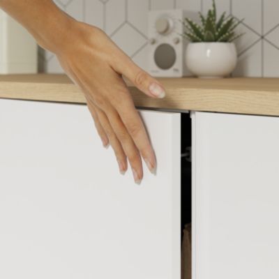 Caisson bas de cuisine Caraway GoodHome blanc H. 72 cm x L. 50 cm