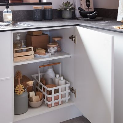 Caisson bas de cuisine Caraway GoodHome blanc H. 72 cm x L. 60 cm