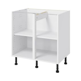 Caisson bas de cuisine Caraway GoodHome blanc H. 72 cm x L. 80 cm