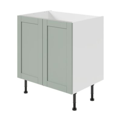 Caisson bas de cuisine Caraway GoodHome blanc H. 72 cm x L. 80 cm