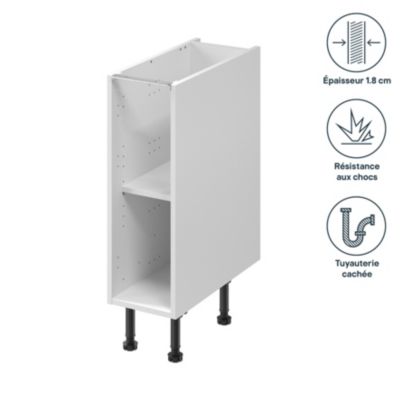 Caisson bas de cuisine GoodHome Caraway Blanc H. 72 cm x l. 30 cm