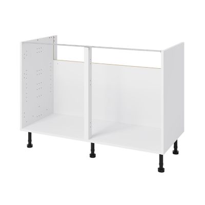 Caisson bas de cuisine GoodHome Caraway Blanc H. 87 cm x l ...