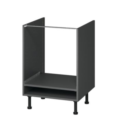 Caisson bas de cuisine pour four Caraway GoodHome anthracite H. 72 cm x L. 60 cm