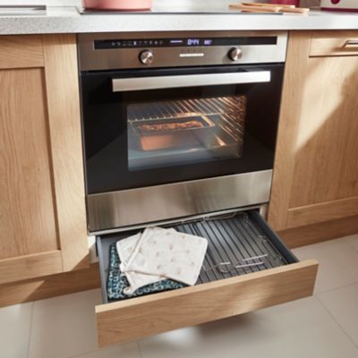 Caisson bas de cuisine pour four Caraway GoodHome blanc H. 72 cm x L. 60 cm