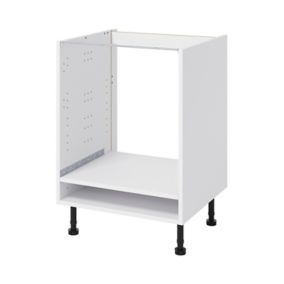 Caisson bas de cuisine pour four Caraway GoodHome blanc H. 72 cm x L. 60 cm