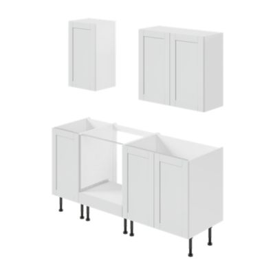 Caisson bas de cuisine pour four Caraway GoodHome blanc H. 72 cm x L. 60 cm