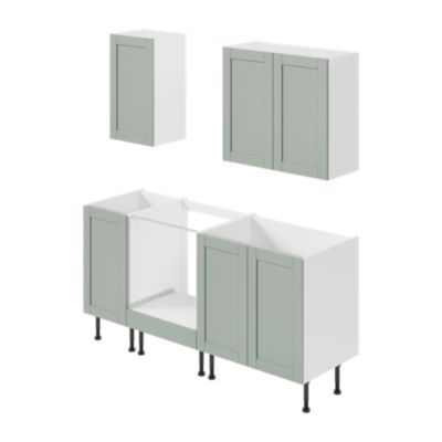 Caisson bas de cuisine pour four Caraway GoodHome blanc H. 72 cm x L. 60 cm