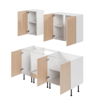 Caisson bas de cuisine pour four Caraway GoodHome blanc H. 72 cm x L. 60 cm