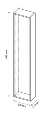 Caisson blanc GoodHome Atomia H. 187,5 x L. 37,5 x P. 20 cm