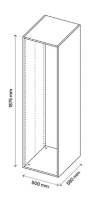 Caisson blanc GoodHome Atomia H. 187,5 x L. 50 x P. 58 cm