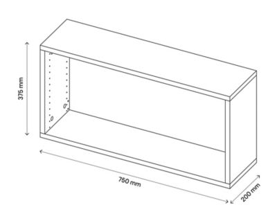 Caisson blanc GoodHome Atomia H. 37,5 x L. 75 x P. 20 cm