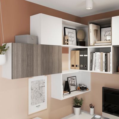 Caisson blanc GoodHome Atomia H. 37,5 x L. 75 x P. 20 cm