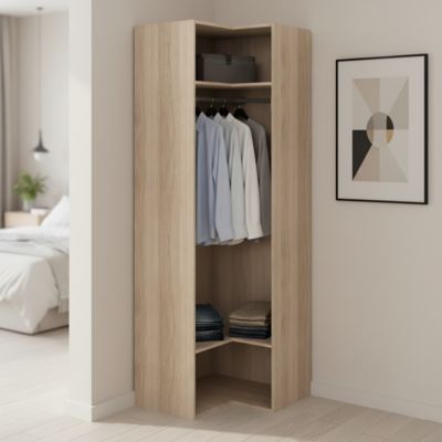 Caisson d'angle effet chêne GoodHome Atomia H. 225 x L. 75 x P. 45 cm