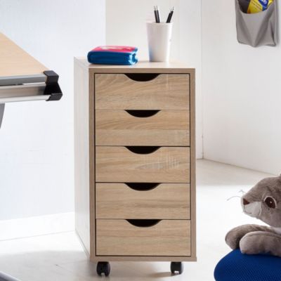 Caisson de Bureau 33x64x38 cm Placard de Rangement Mobile avec Roulettes FineBuy