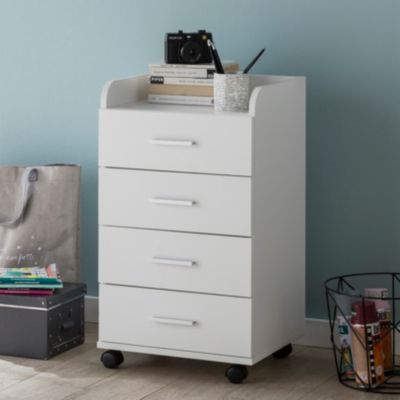 Caisson de Bureau 40x70,5x33 cm Placard Rangement Mobile avec Roulettes FineBuy
