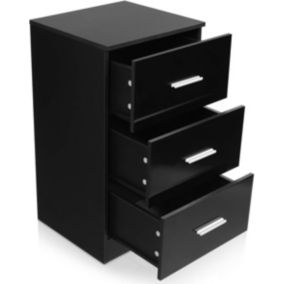 Caisson de Bureau avec 3 Tiroirs Classeur de Dossiers Durable et Multifonctionnel Idéal pour Bureau Étude Noir 1PCS