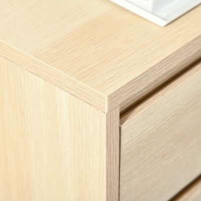 Caisson de bureau rangement bureau sur roulettes 4 tiroirs coulissants MDF aspect bois clair
