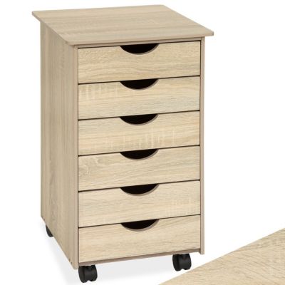 Caisson de bureau à roulettes en bois Bois clair, Chêne Sonoma