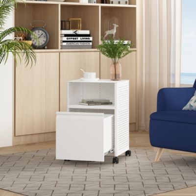 Caisson de bureau à roulettes Velvevn acier 54 x 40 x 36 cm blanc en ...