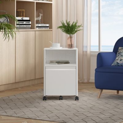 Caisson de bureau à roulettes Velvevn acier 54 x 40 x 36 cm blanc en ...