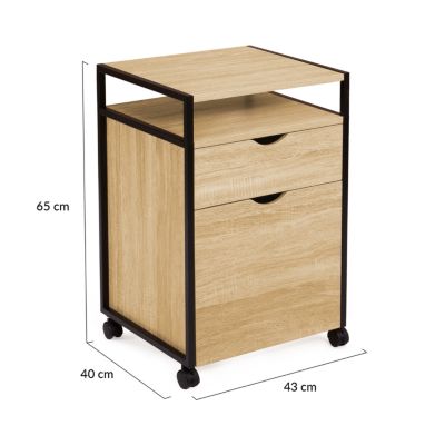Caisson de bureau support imprimante DETROIT 2 tiroirs design industriel