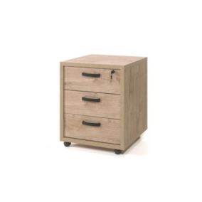 Caisson de rangement pour bureau 3 tiroirs coloris chêne doré collection DEPE