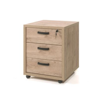 Caisson de rangement pour bureau 3 tiroirs coloris chene doré collection DEPE