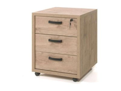 Caisson de rangement pour bureau 3 tiroirs coloris chene doré collection DEPE