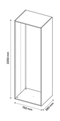 Caisson effet chêne GoodHome Atomia H. 187,5 x L. 37,5 x P. 45 cm
