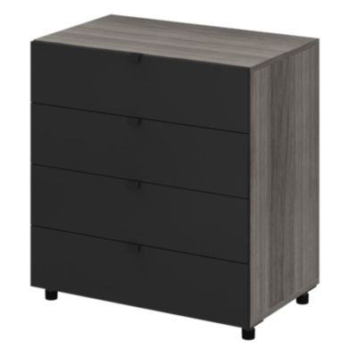 Caisson effet chêne grisé avec 2 tiroirs GoodHome Atomia Noveleties H. 75 x L. 75 x P. 45 cm