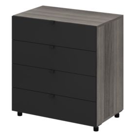 Caisson effet chêne grisé avec 2 tiroirs GoodHome Atomia Noveleties H. 75 x L. 75 x P. 45 cm