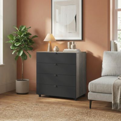 Caisson effet chêne grisé avec 2 tiroirs GoodHome Atomia Noveleties H. 75 x L. 75 x P. 45 cm