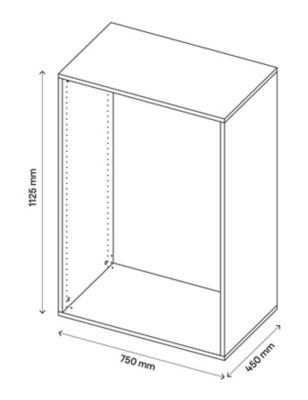 Caisson effet chêne grisé GoodHome Atomia H. 112,5 x L. 75 x P. 45 cm