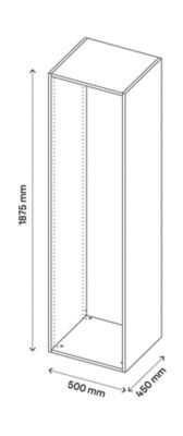 Caisson effet chêne grisé GoodHome Atomia H. 187,5 x L. 50 x P. 45 cm