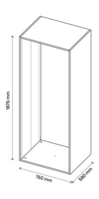 Caisson effet chêne grisé GoodHome Atomia H. 187,5 x L. 75 x P. 58 cm