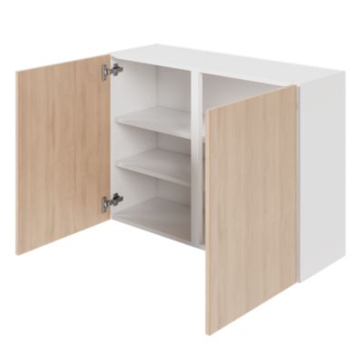 Caisson haut de cuisine Caraway GoodHome blanc H. 72 cm x L. 100 cm