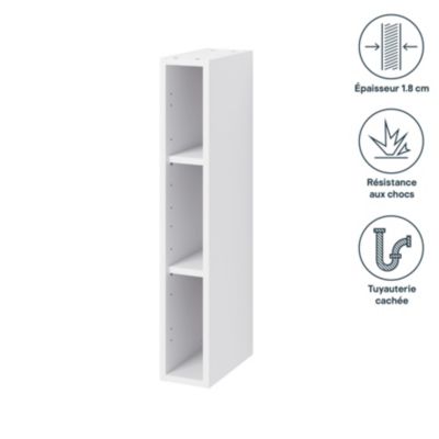 Caisson haut de cuisine GoodHome Caraway Blanc H. 90 cm x l. 15 cm
