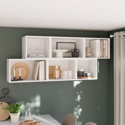 Caisson haut de cuisine ouvert GoodHome Caraway Blanc H. 36 cm x l. 40 cm