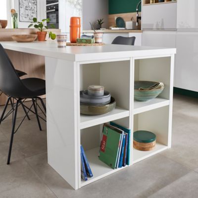 Caisson haut de cuisine ouvert GoodHome Caraway Blanc H. 36 cm x l. 40 cm