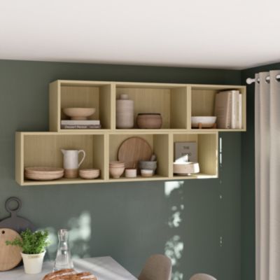 Caisson haut de cuisine ouvert GoodHome Caraway Chêne clair H. 36 cm x l. 40 cm