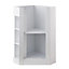 Caisson meuble sous vasque angle à poser Cooke & Lewis Waneta 46 cm + façade grise + plan vasque en céramique blanc