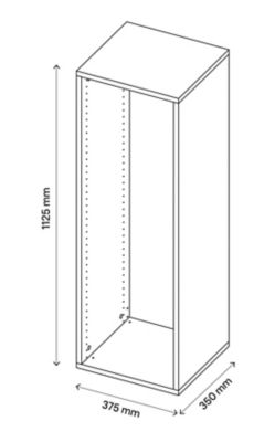 Caisson noir GoodHome Atomia H. 112,5 x L. 37 x P. 35 cm