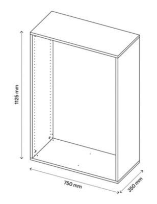 Caisson noir GoodHome Atomia H. 112,5 x L. 75 x P. 35 cm