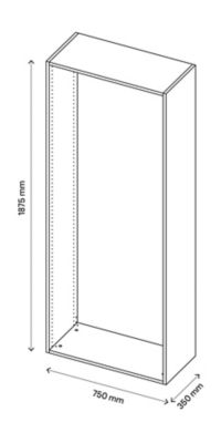 Caisson noir GoodHome Atomia H. 187,5 x L. 75 x P. 35 cm