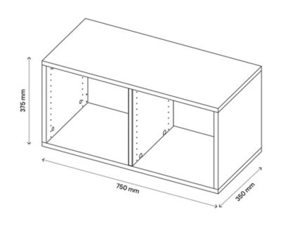 Caisson noir GoodHome Atomia H. 37 x L. 75 x P. 35 cm