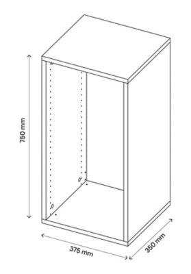 Caisson noir GoodHome Atomia H. 75 x L. 37 x P. 35 cm