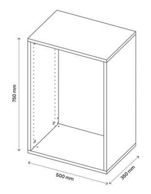 Caisson noir GoodHome Atomia H. 75 x L. 50 x P. 35 cm