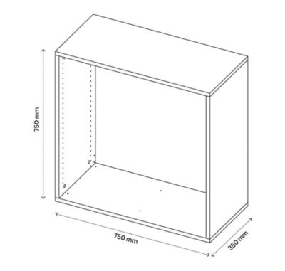 Caisson noir GoodHome Atomia H. 75 x L. 75 x P. 35 cm